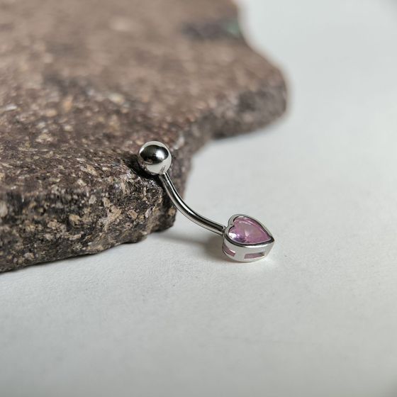 Серебряный пирсинг с фианитами