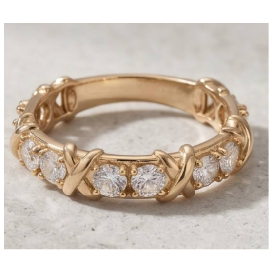 Золотое кольцо с фианитами 0.4ct