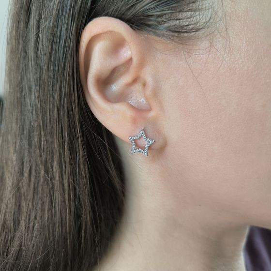 Silver Earrings with Fianites