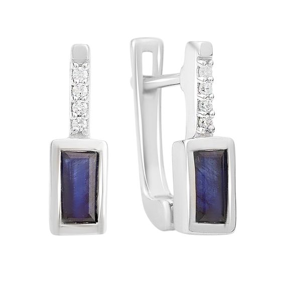 Серебряные серьги с сапфиром 1.075ct