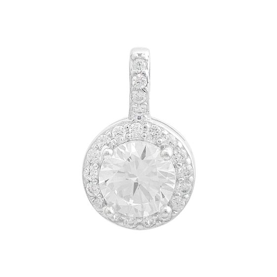 Silver pendant with phianites