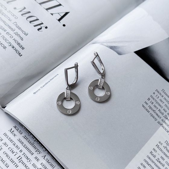 Silver Earrings with Fianites
