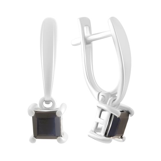 Silver earrings with sapphire 1.528ct