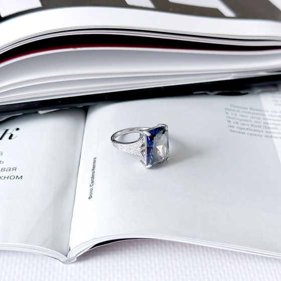 Срібна каблучка з містик топазом 12.237ct