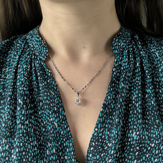 Серебряная подвеска с фианитами