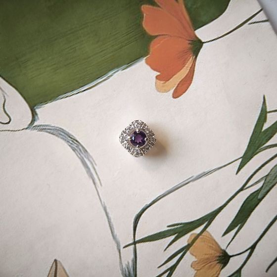 Серебряная подвеска с аметистом 0.362ct