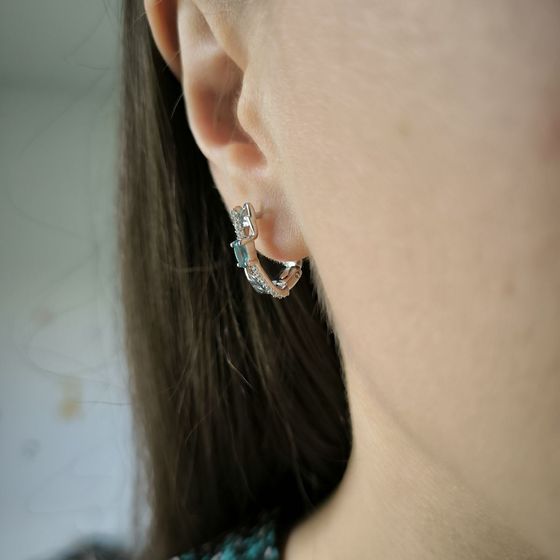 Серебряные серьги с топазом Лондон Блю 0.638ct