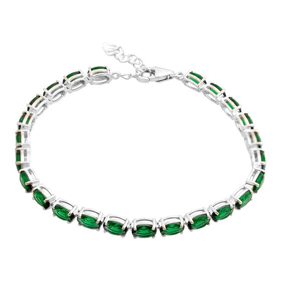 Silver bracelet with emerald nano
