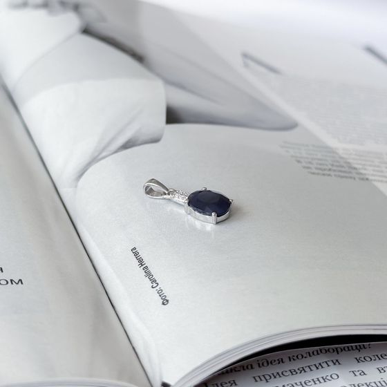 Серебряная подвеска с сапфиром 3.284ct