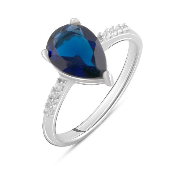 Silver ring with a 1.703-carat sapphire