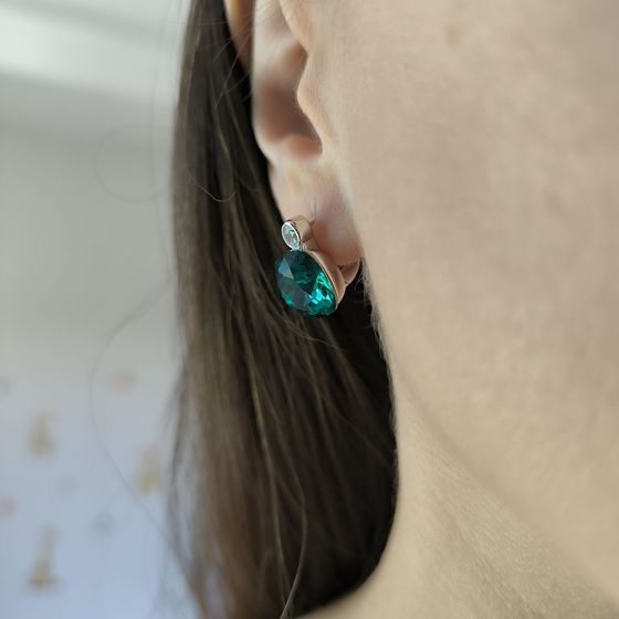 Silver Earrings with Fianites