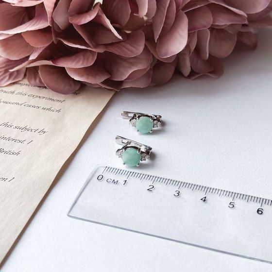 Серебряные серьги с изумрудом 2.788ct