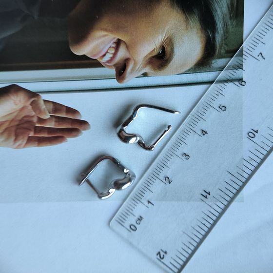 Silver earrings without stones