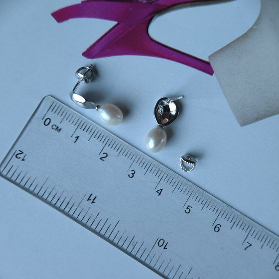 Серебряные серьги с жемчугом 4.75ct