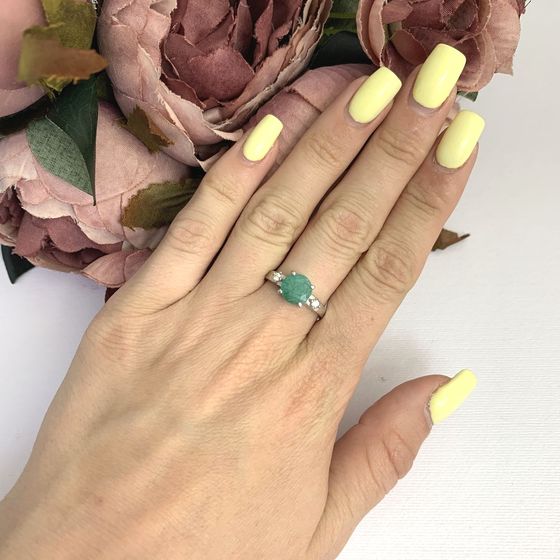 Серебряное кольцо с изумрудом 1.79ct