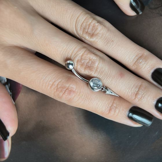 Серебряный пирсинг с фианитами