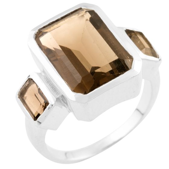 Серебряное кольцо с раухтопазом (дымчатым кварцем) 8.058ct