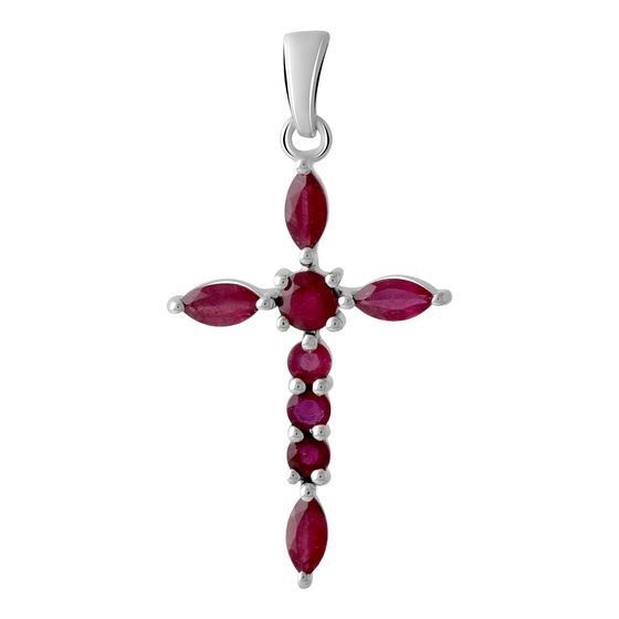 Silver cross with ruby 2.515ct