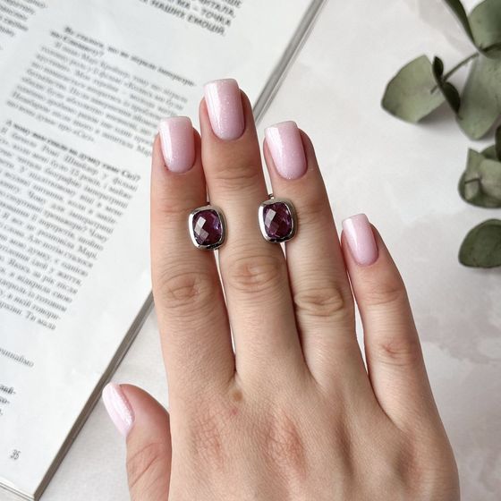 Серебряные серьги с александритом 7.567ct