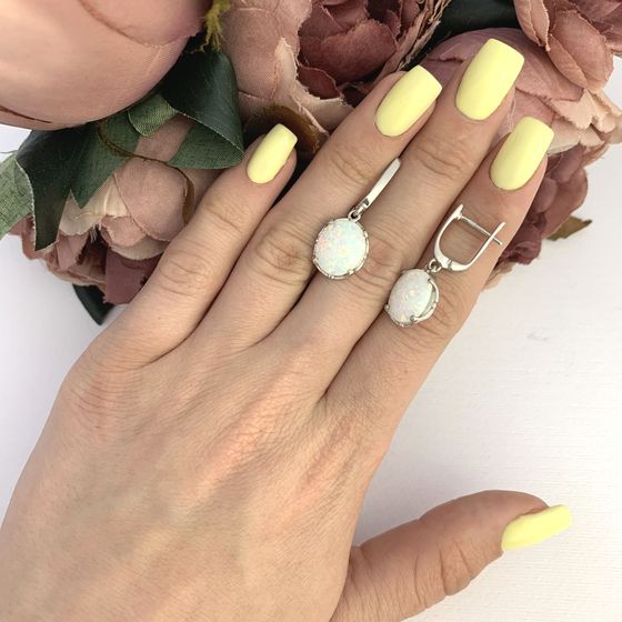 Серебряные серьги с опалом 4.183ct