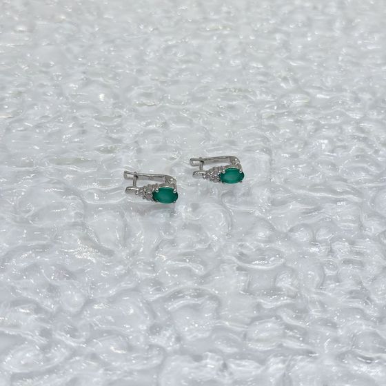 Серебряные серьги с агатом 1.827ct