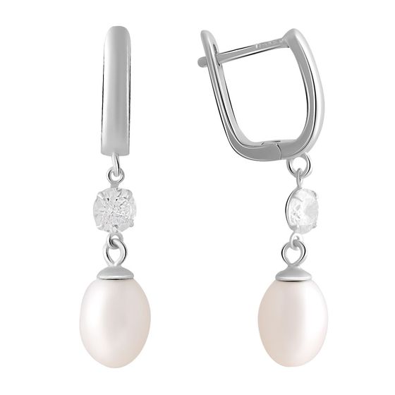 Silver earrings with pearls 8ct