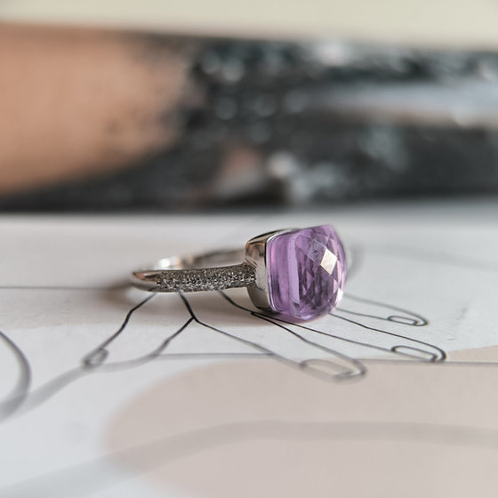 Серебряное кольцо с фианитами