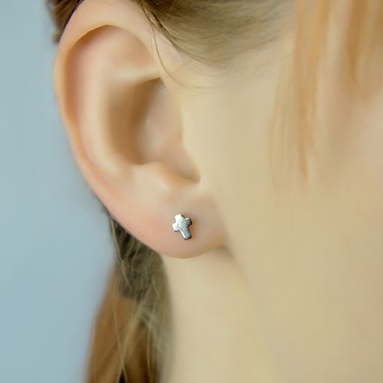 Silver earrings without stones