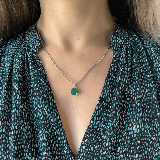 Серебряная подвеска с агатом 2.425ct