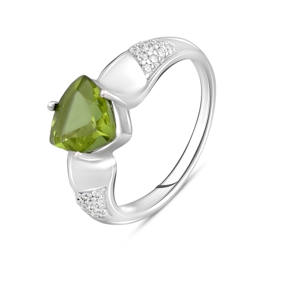 Срібна каблучка з султанітом 1.88ct, фіанітами