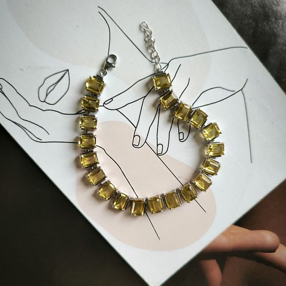 Серебряный браслет с цитрином nano