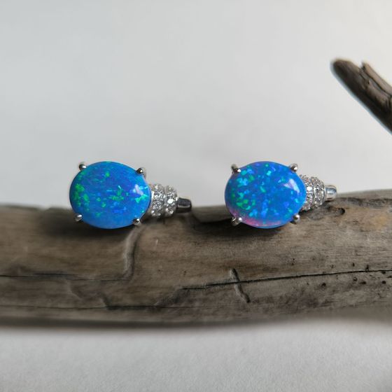 Серебряные серьги с опалом 4.012ct