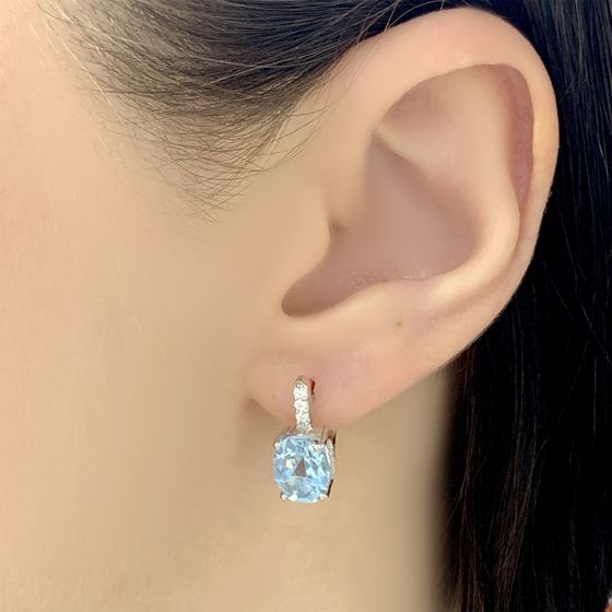 Серебряные серьги с топазом 4.525ct