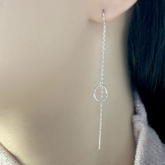 Silver earrings without stones