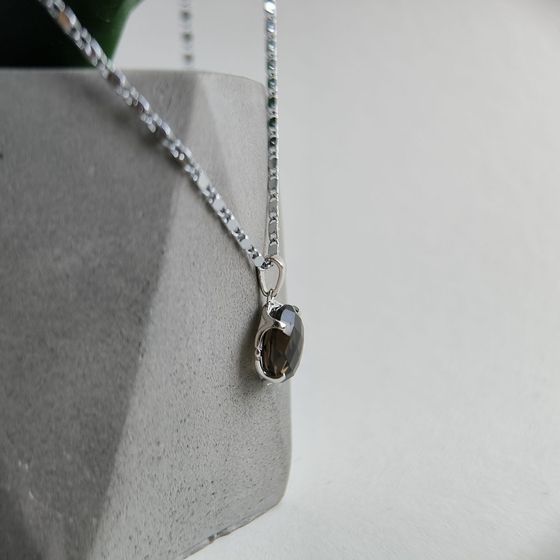 Серебряная подвеска с раухтопазом (дымчатым кварцем) 4.387ct