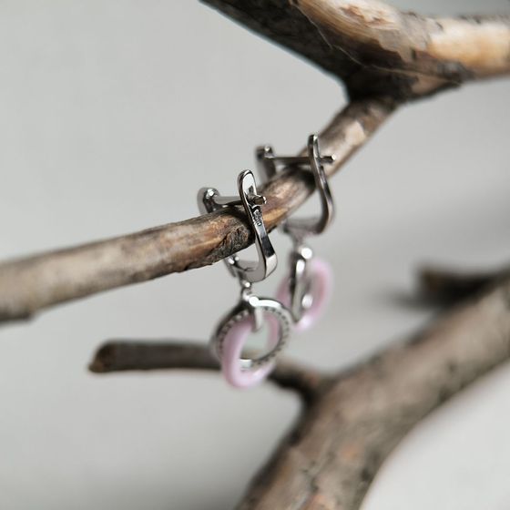 Серебряные серьги с керамикой