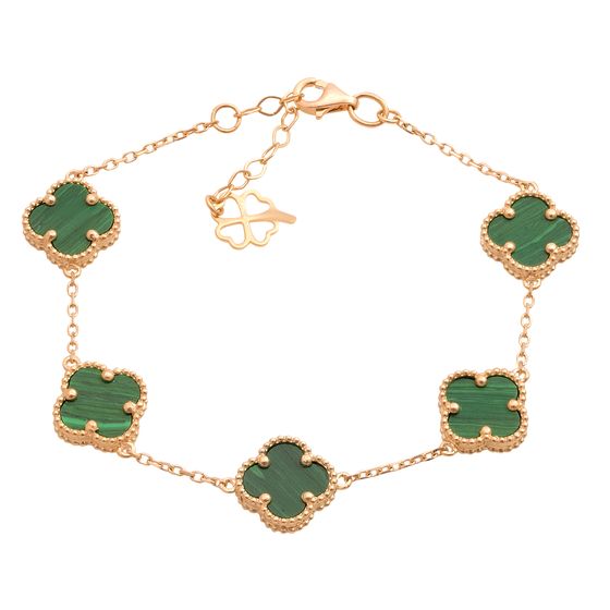 Золотой браслет с малахитом