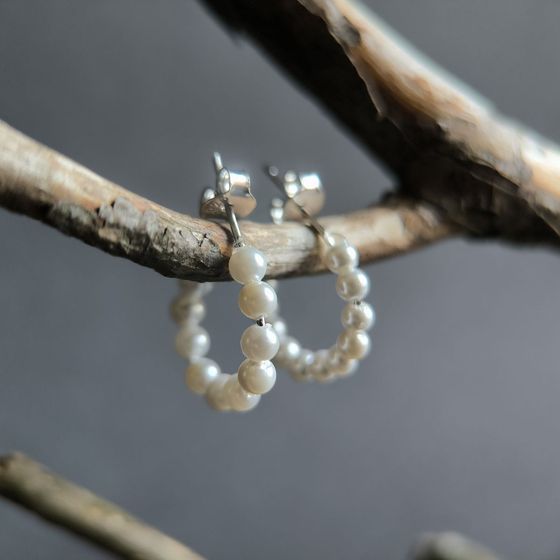 Серебряные серьги с жемчугом 4.75ct