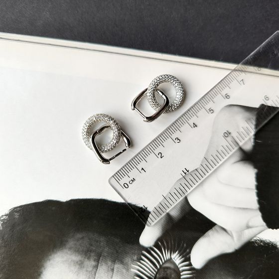Silver Earrings with Fianites