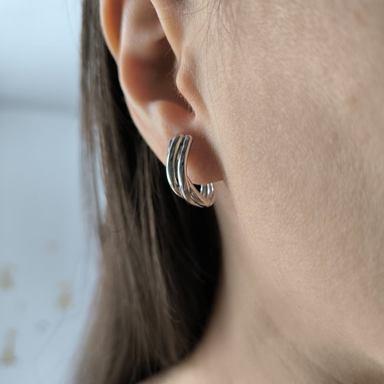 Серебряные серьги без камней