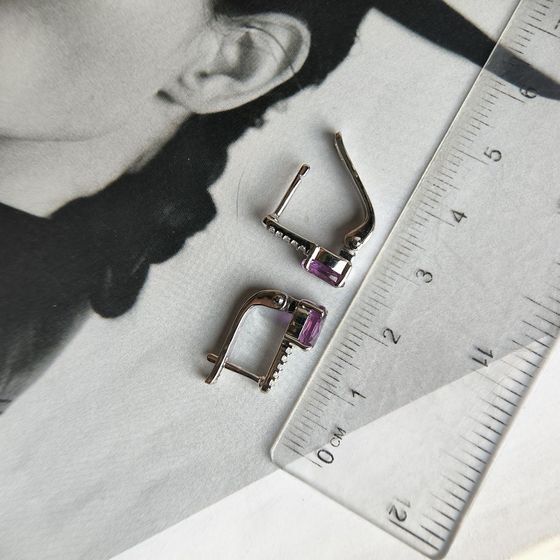 Серебряные серьги с александритом 2.48ct