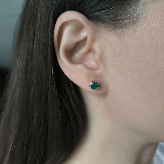 Silver earrings with agate 0.917ct