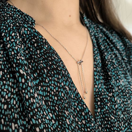 Silver necklace without stones