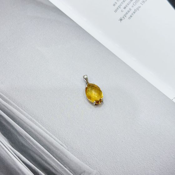 Серебряная подвеска с цитрином nano 5.25ct