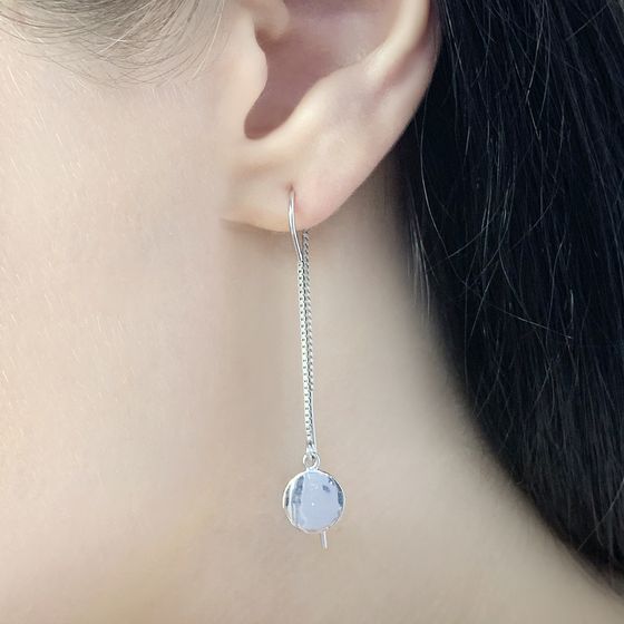 Silver earrings without stones