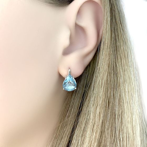 Серебряные серьги с топазом 8.094ct
