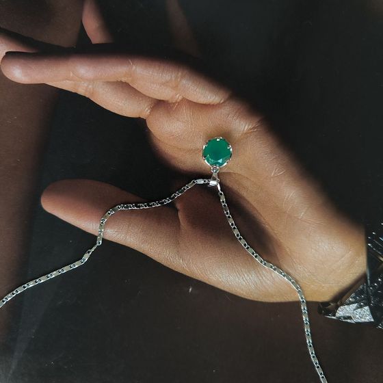 Серебряная подвеска с агатом 2.425ct