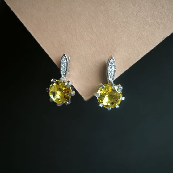 Silver earrings with citrine nano 3.142ct