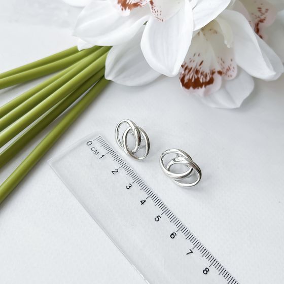 Silver earrings without stones