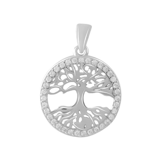 Silver pendant with phianites